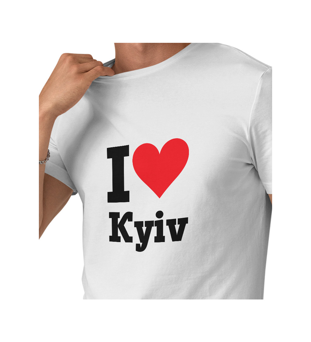 Pánske tričko biele - I love Kyiv