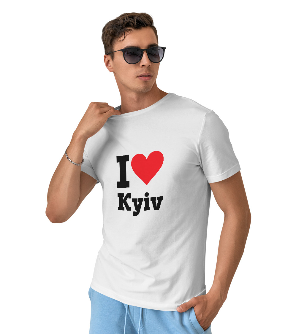 Pánske tričko biele - I love Kyiv