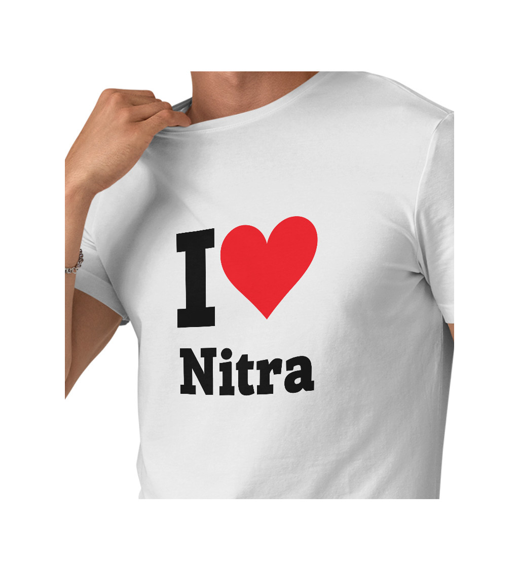 Pánske tričko biele - I love Nitra