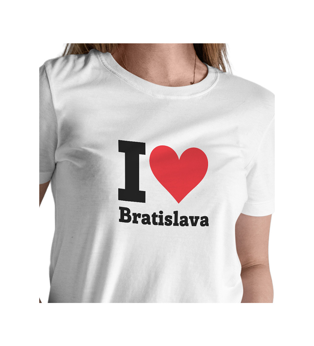 Dámske tričko biele - I love Bratislava
