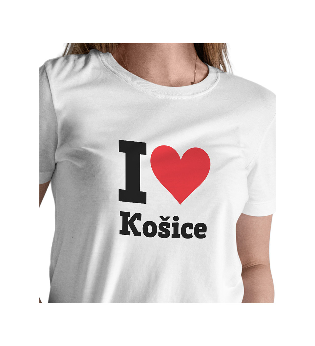 Dámske tričko biele - I love Košice