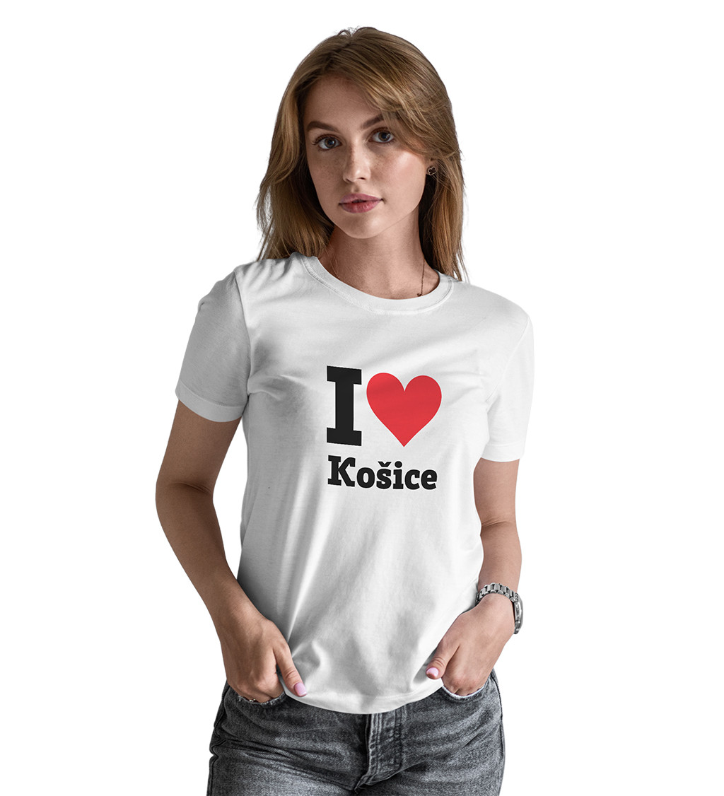 Dámske tričko biele - I love Košice