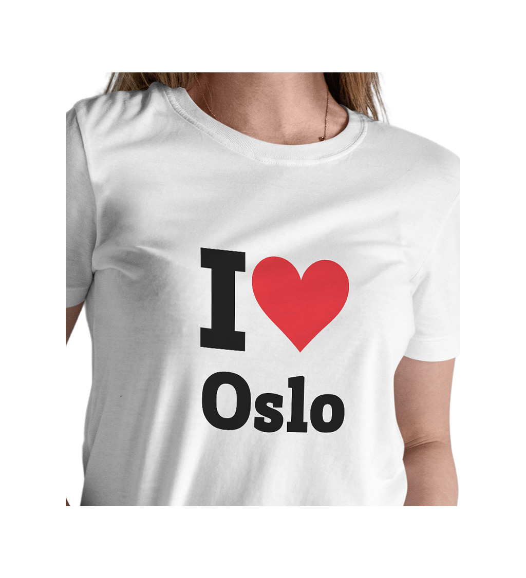 Dámske tričko biele - I love Oslo