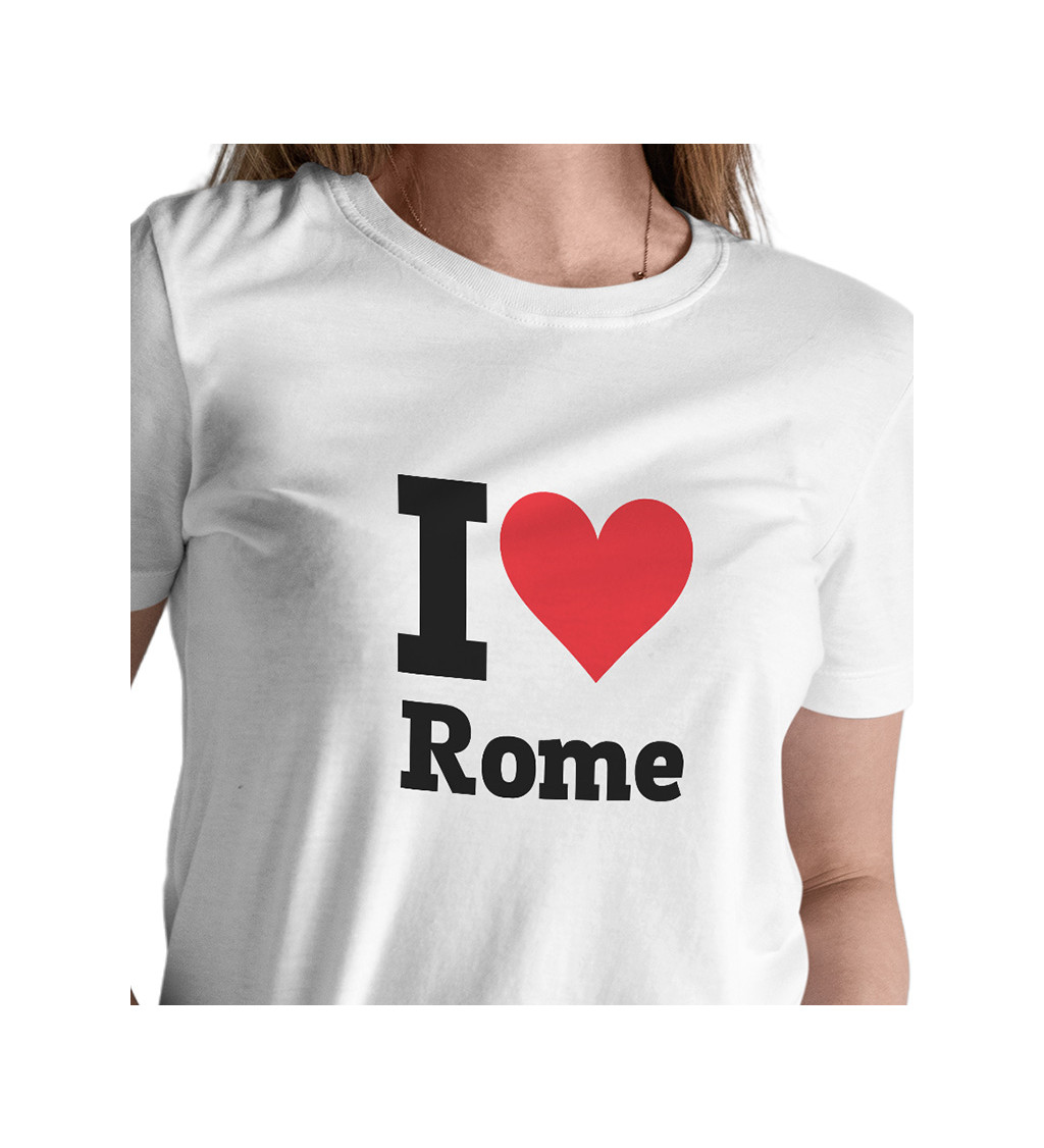 Dámske tričko biele - I love Rome XXL