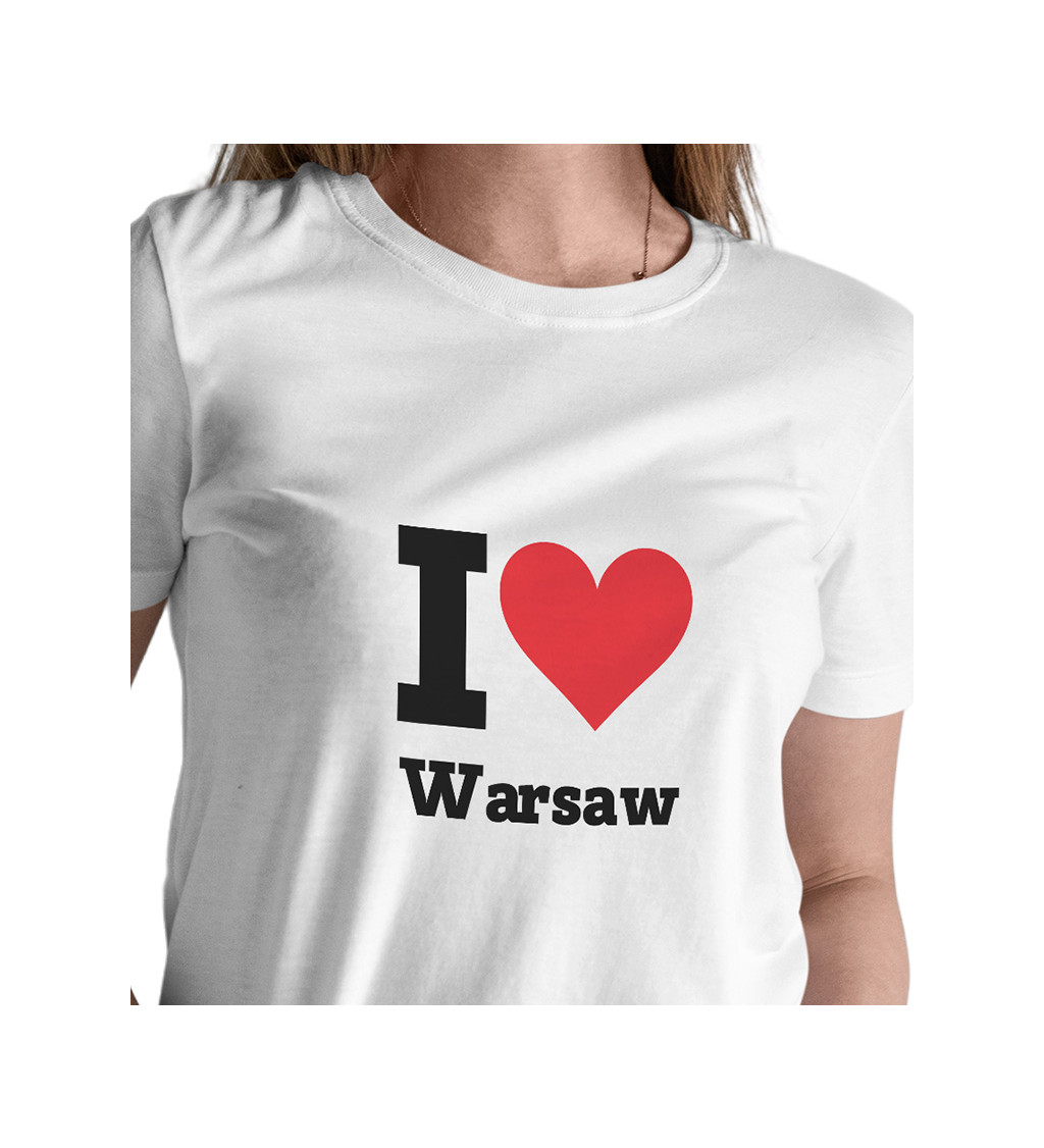 Dámske tričko biele - I love Warsaw