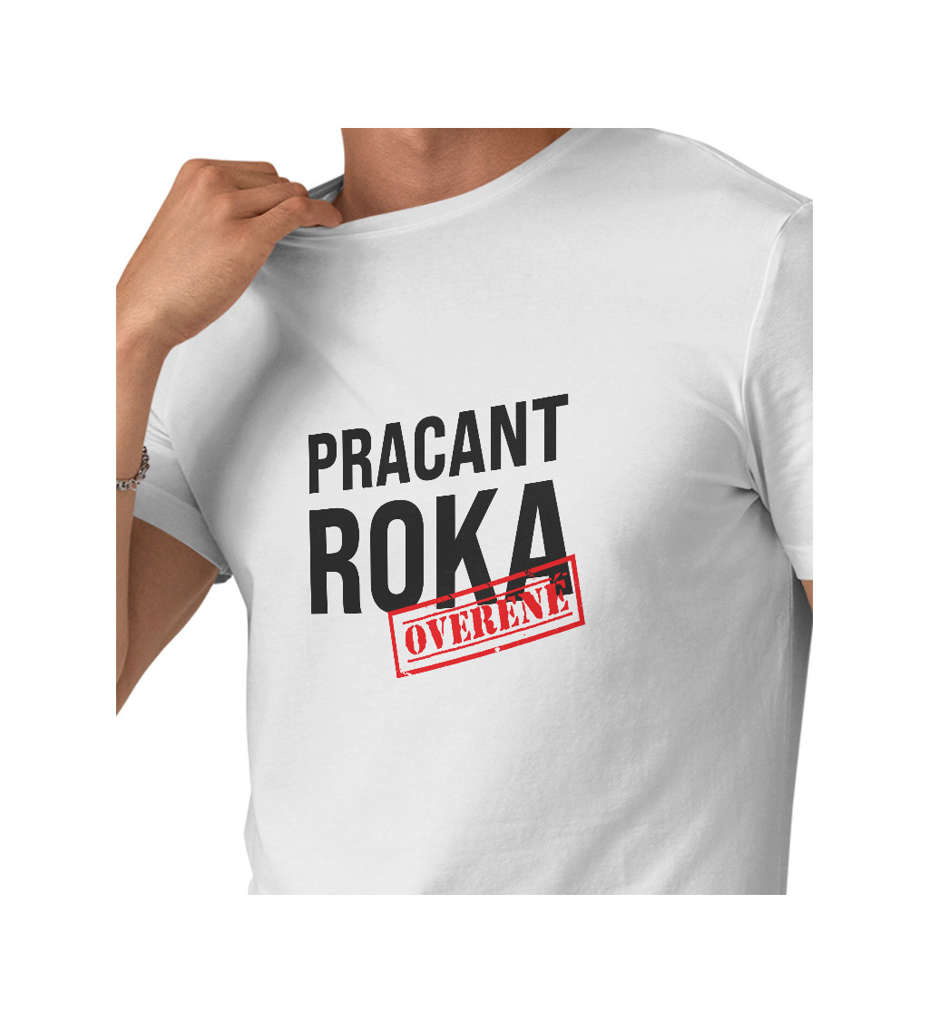 Pánske tričko biele - Pracant roka