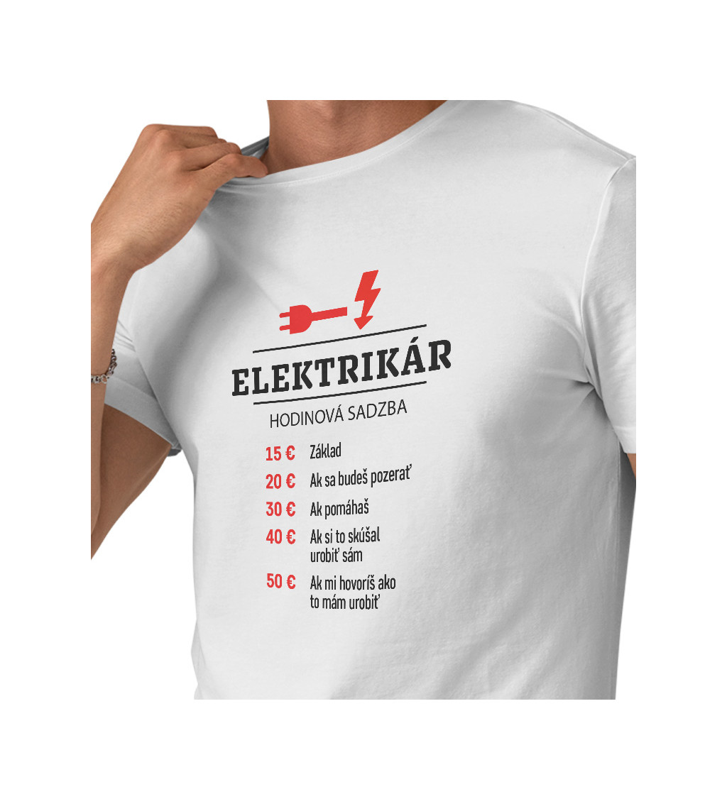 Pánske tričko biele - Elektrikár