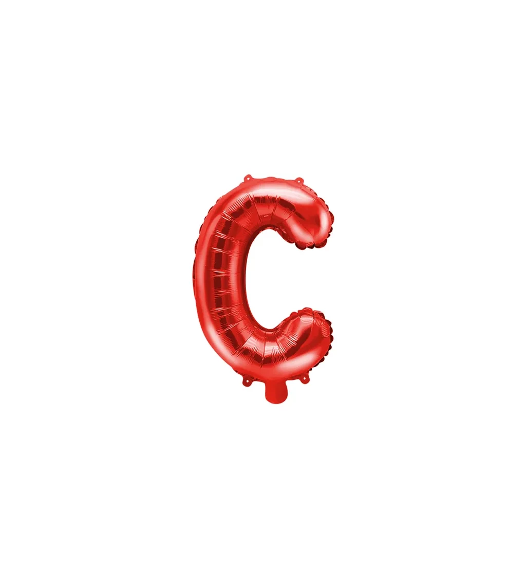 Fóliový balónik "C", červený 35 cm