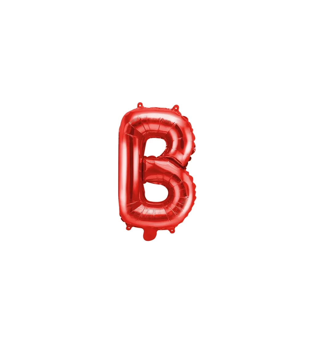 Fóliový balónik "B", červený 35 cm