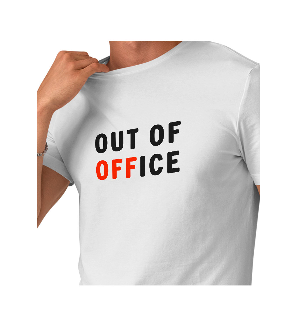 Pánske tričko biele - Out of office XXL