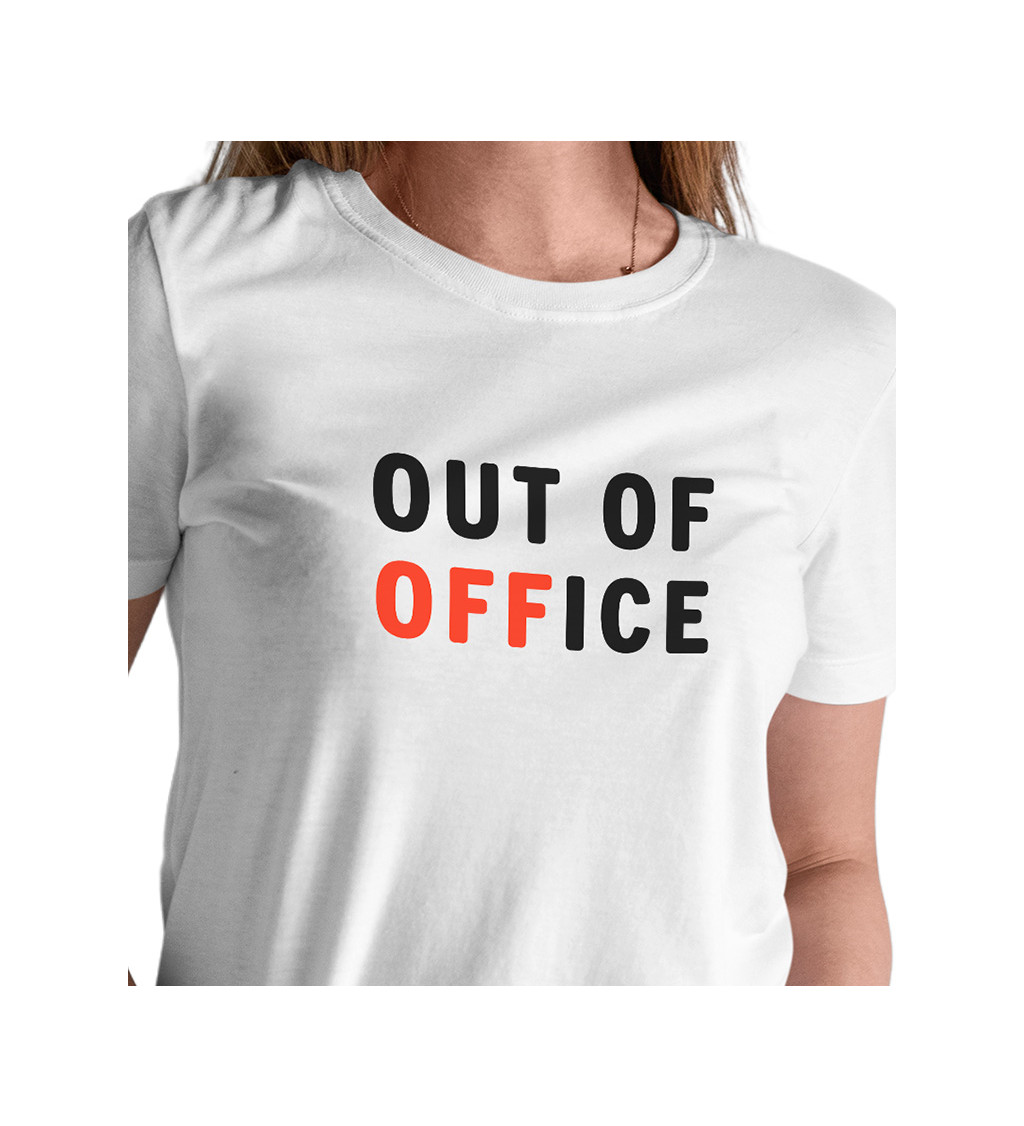Dámske tričko biele - Out of office XXL