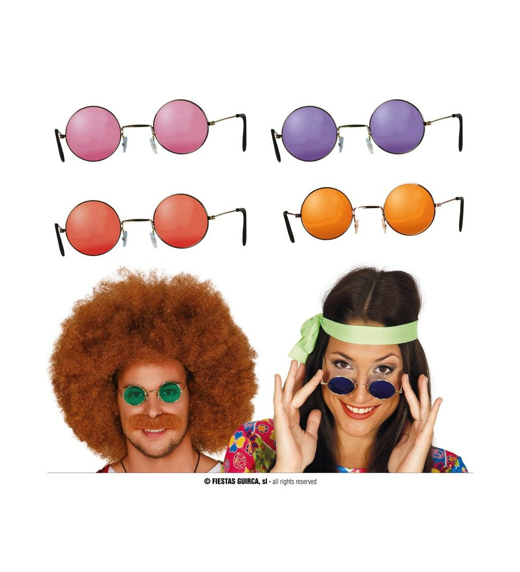 Farebné hippie okuliare
