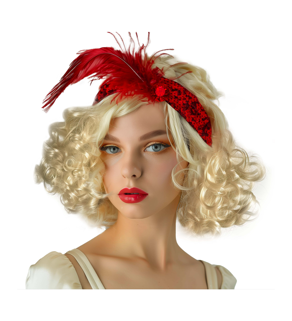 Parochňa flapper s pierkom, blond