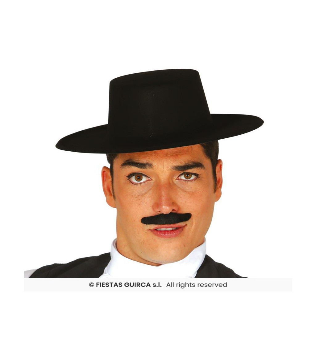 Čierny semišový flamenco klobúk