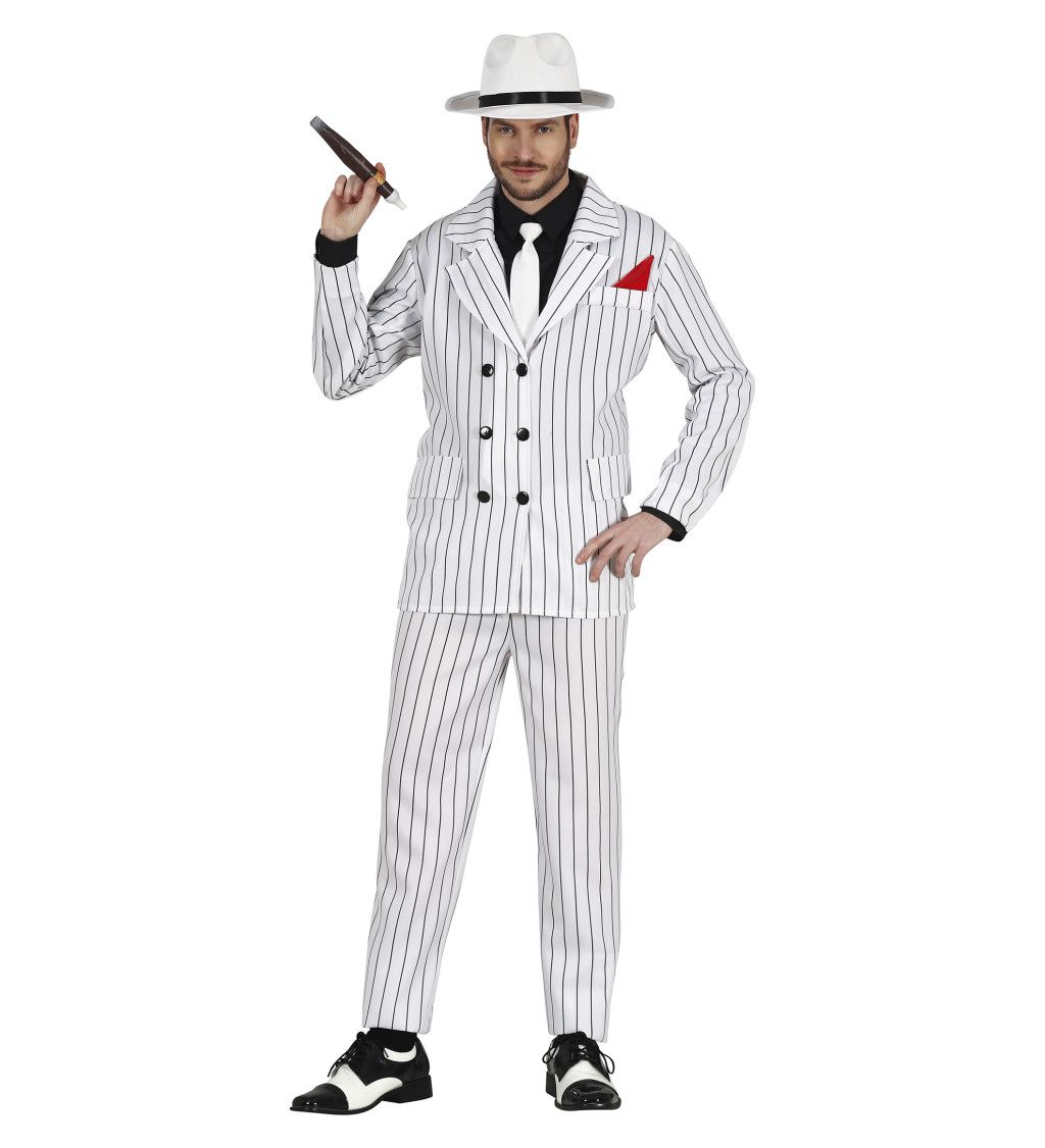 Pánsky kostým – Gangster, biely L