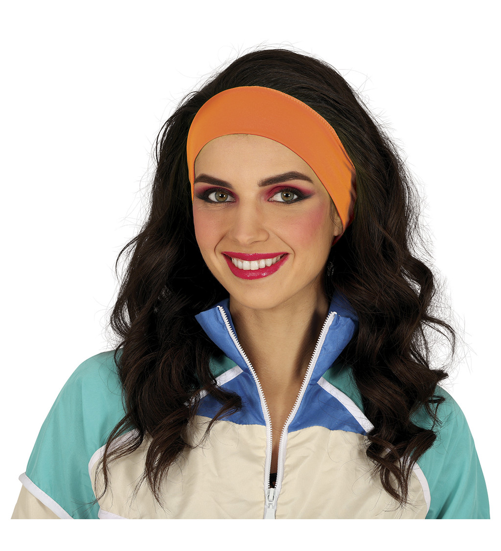 Retro čelenka - neónovo oranžová