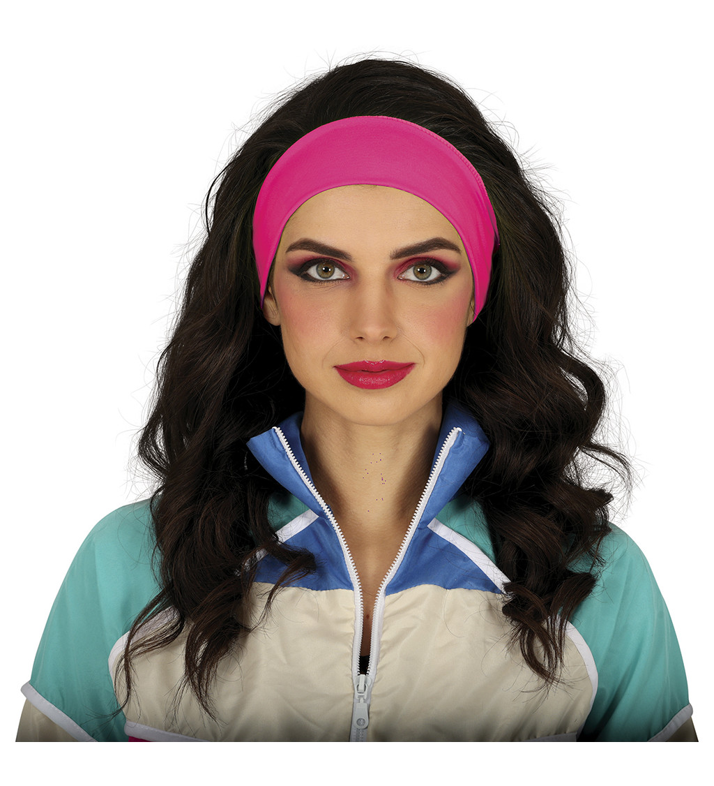 Retro čelenka - neónovo ružová