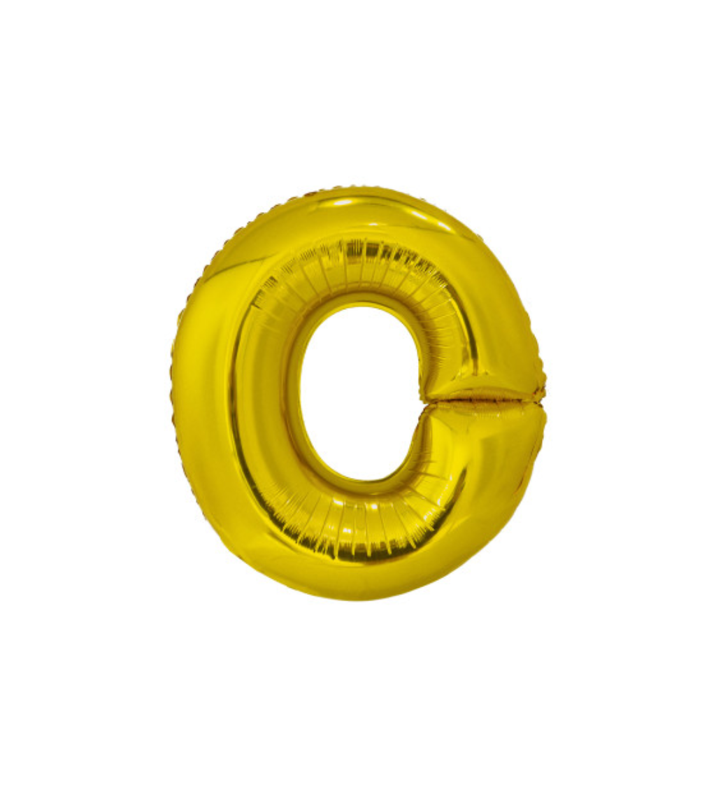Fóliový balónik "O" - zlaté 100cm