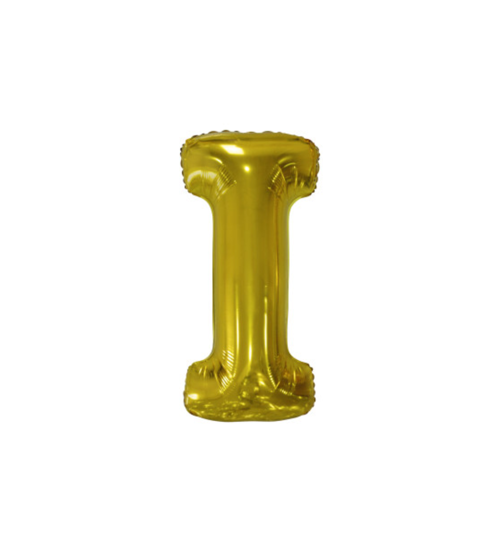 Fóliový balónik "I" - zlaté 86cm
