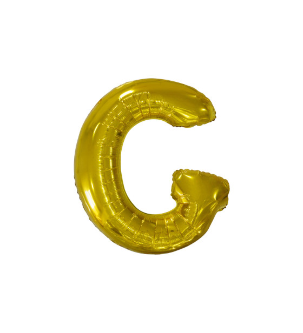 Fóliový balónik "G" - zlaté 86cm