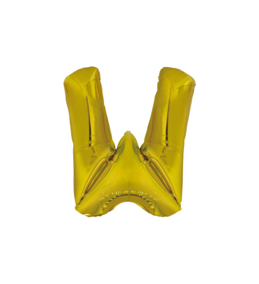 Fóliový balónik "W" - zlaté 100cm