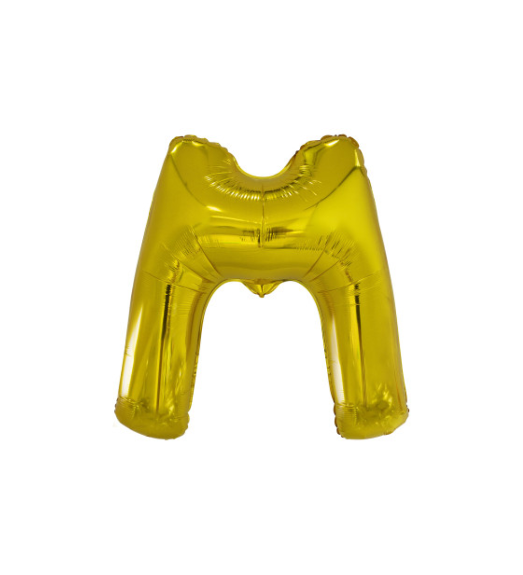 Fóliový balónik "M" - zlaté 86cm