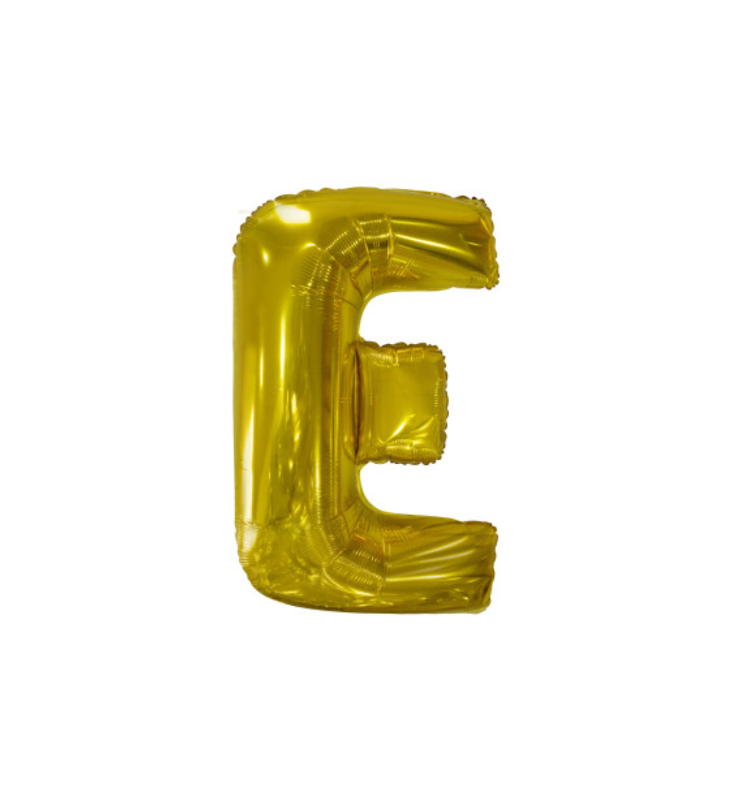 Fóliový balónik "E" - zlaté 86cm