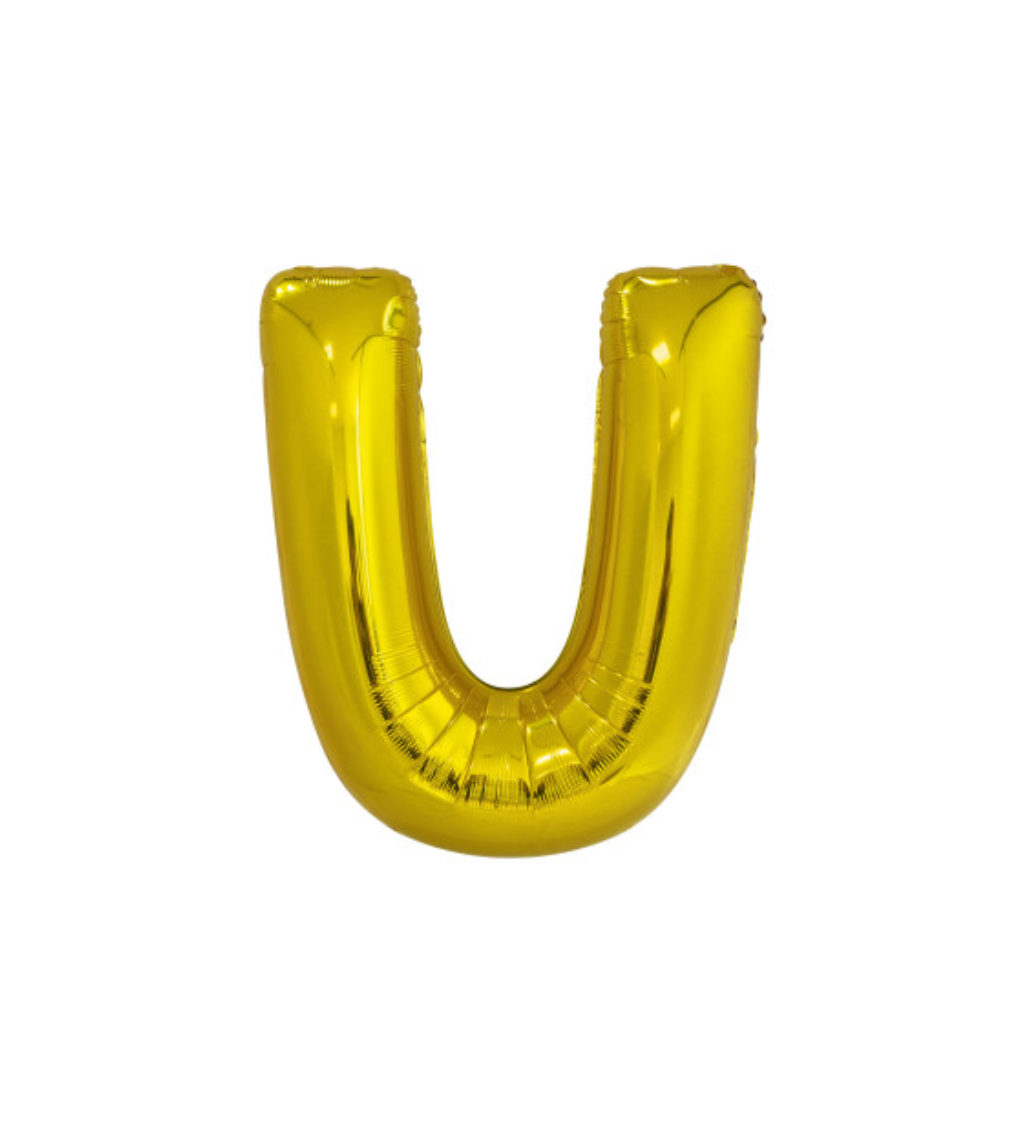 Fóliový balónik "U" - zlaté 100cm