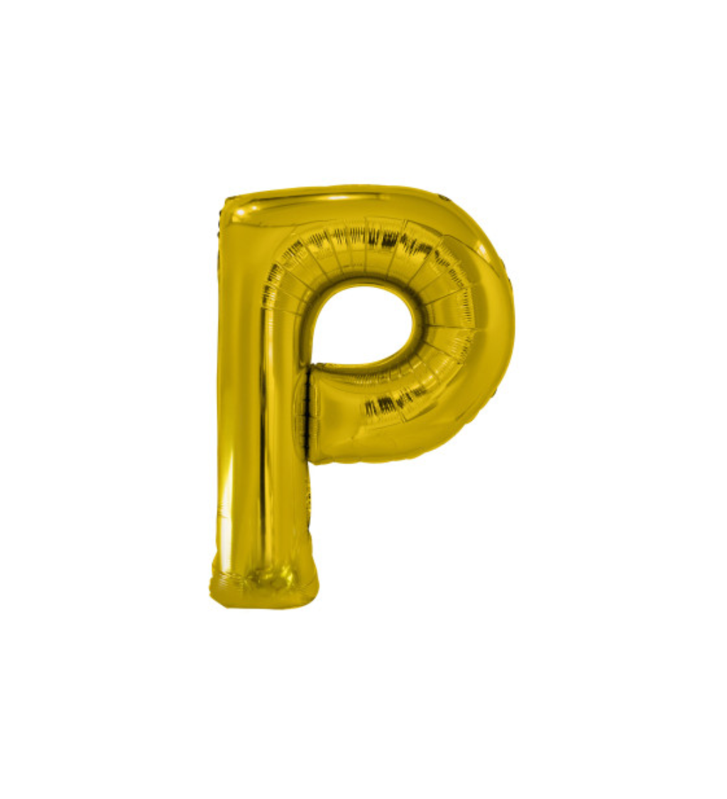 Fóliový balónik "P" - zlaté 86cm