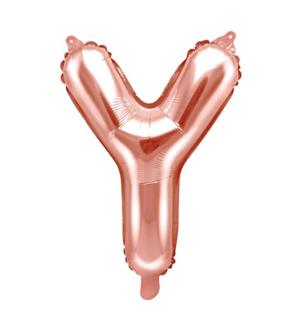 Fóliový balón "Y", ružové zlato
