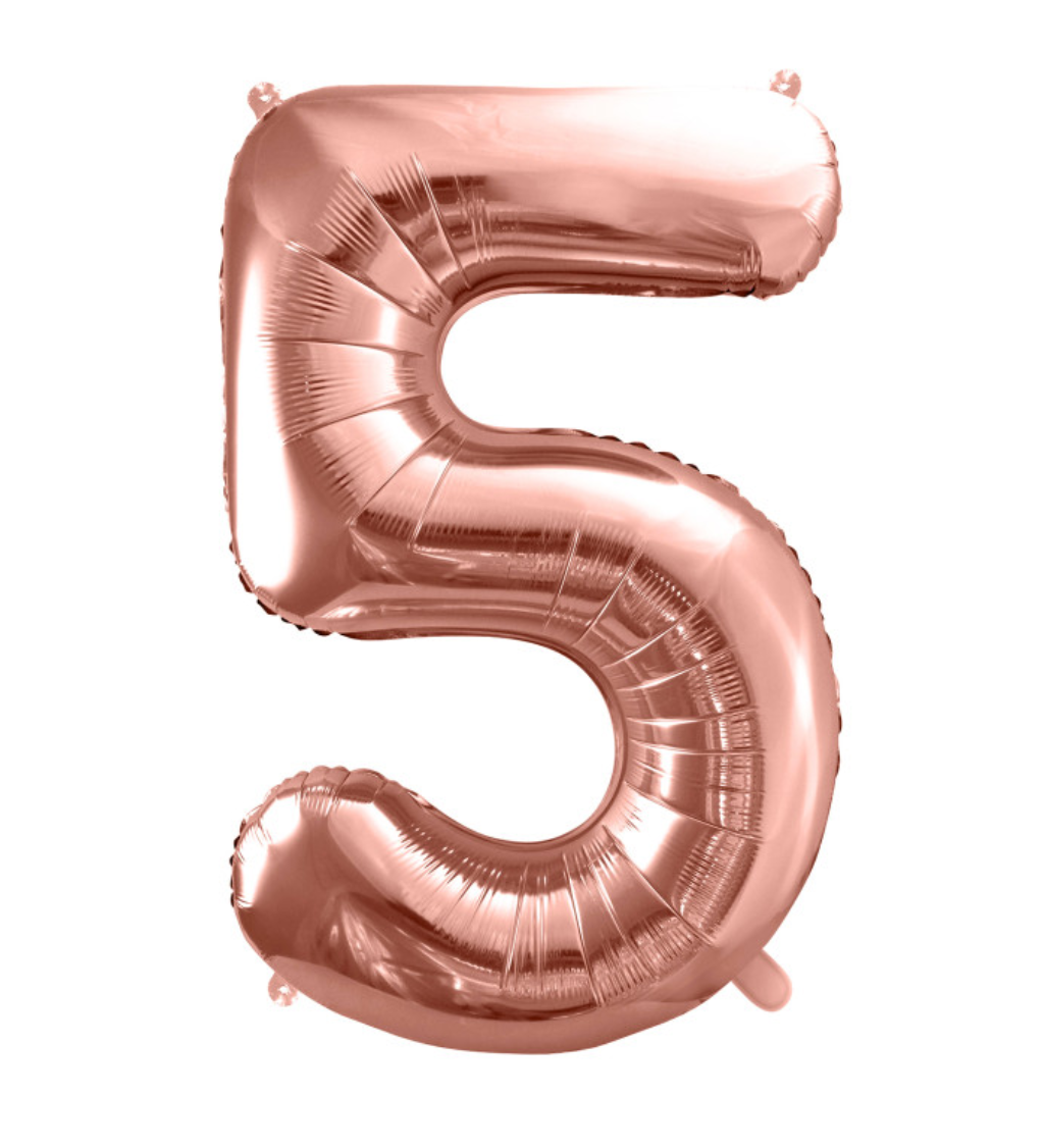 Fóliový balón - číslo 4 rosegold