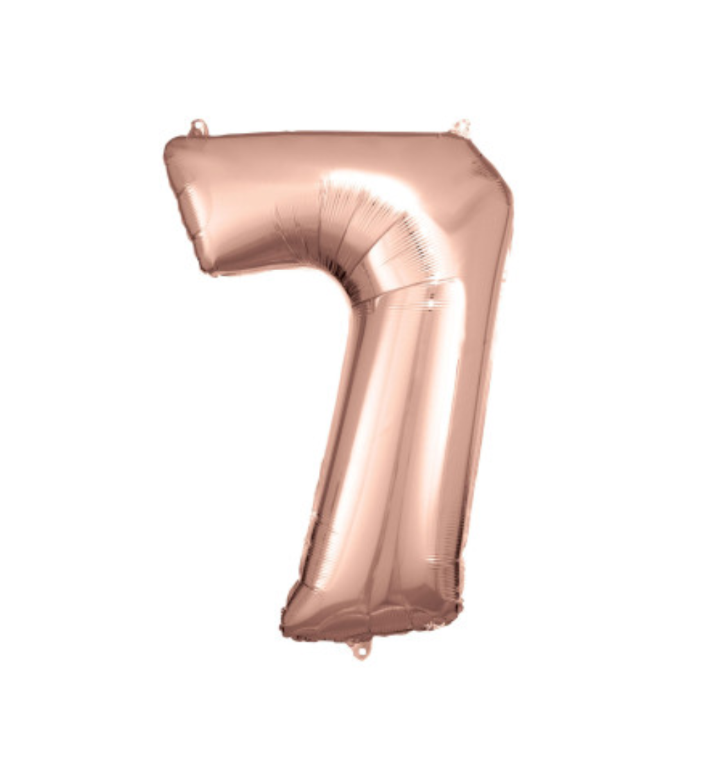Fóliový balónik "7", rose gold