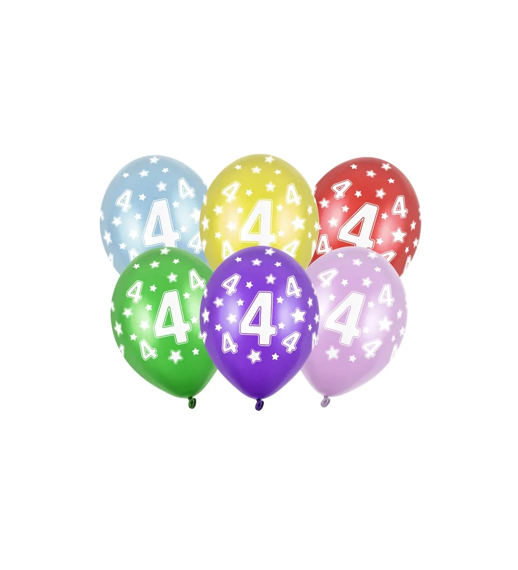 Metalický balón - Číslica "4"