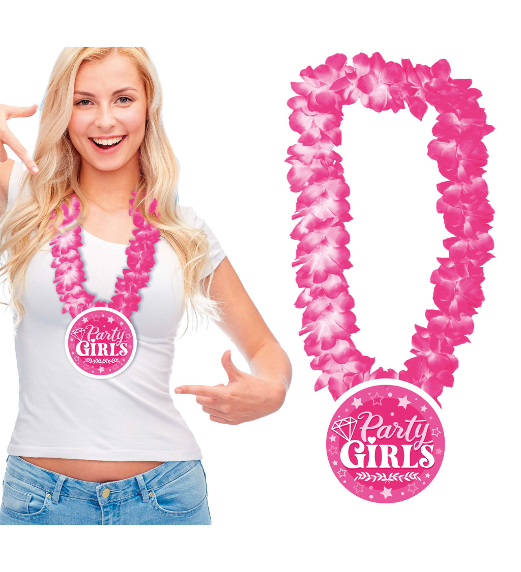 Havajský veniec ružový "Party girls"