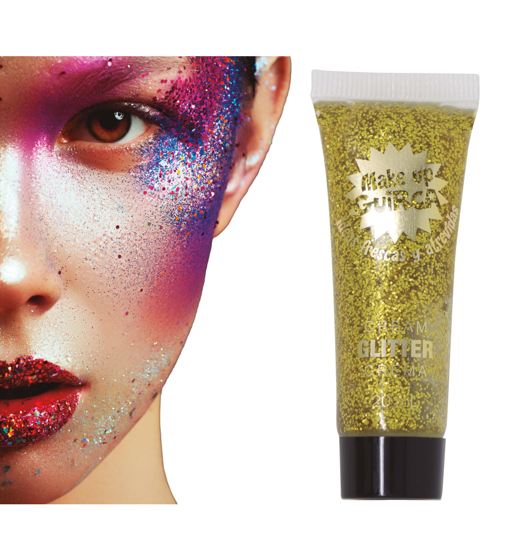 Trblietavý krémový make-up zlatý