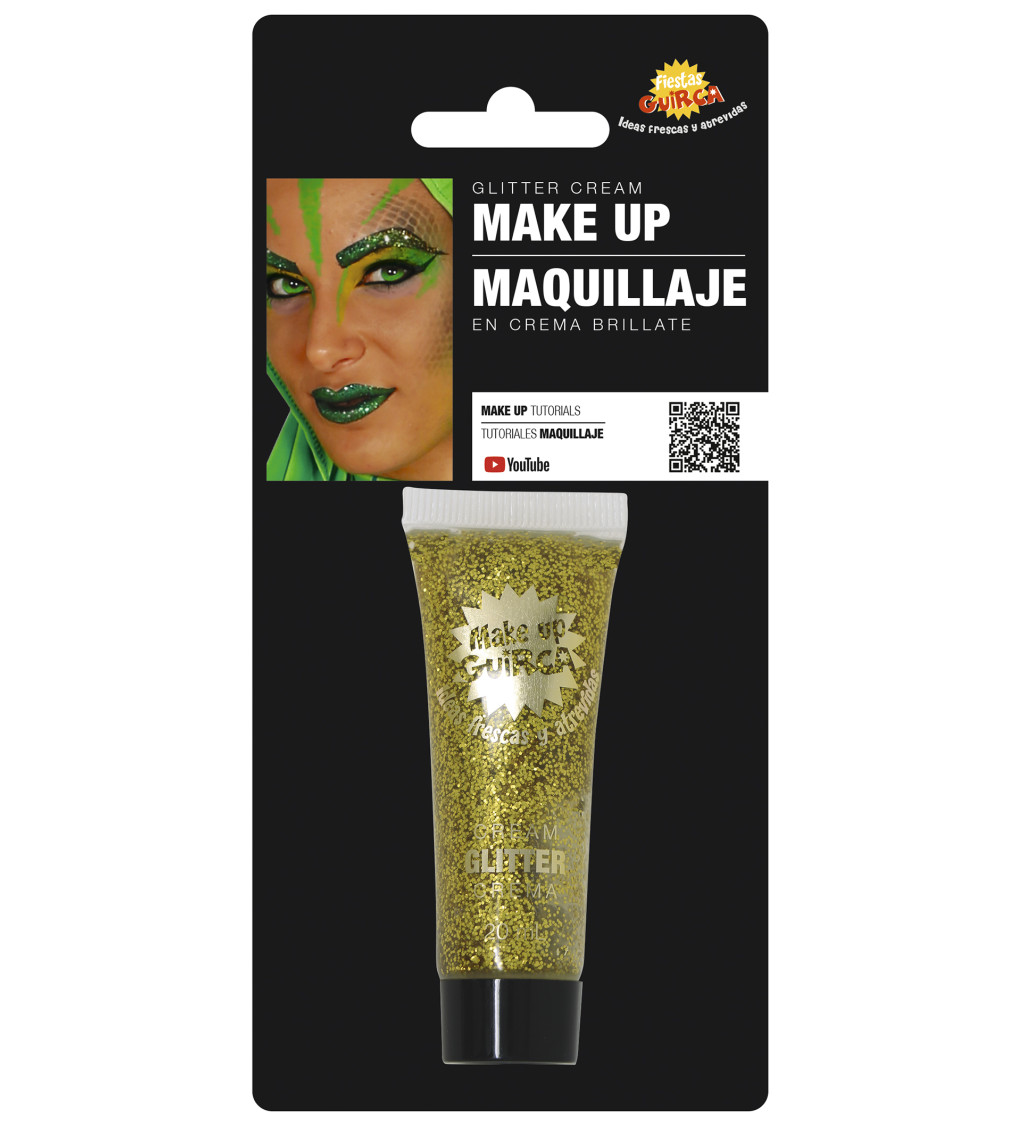 Trblietavý krémový make-up zlatý