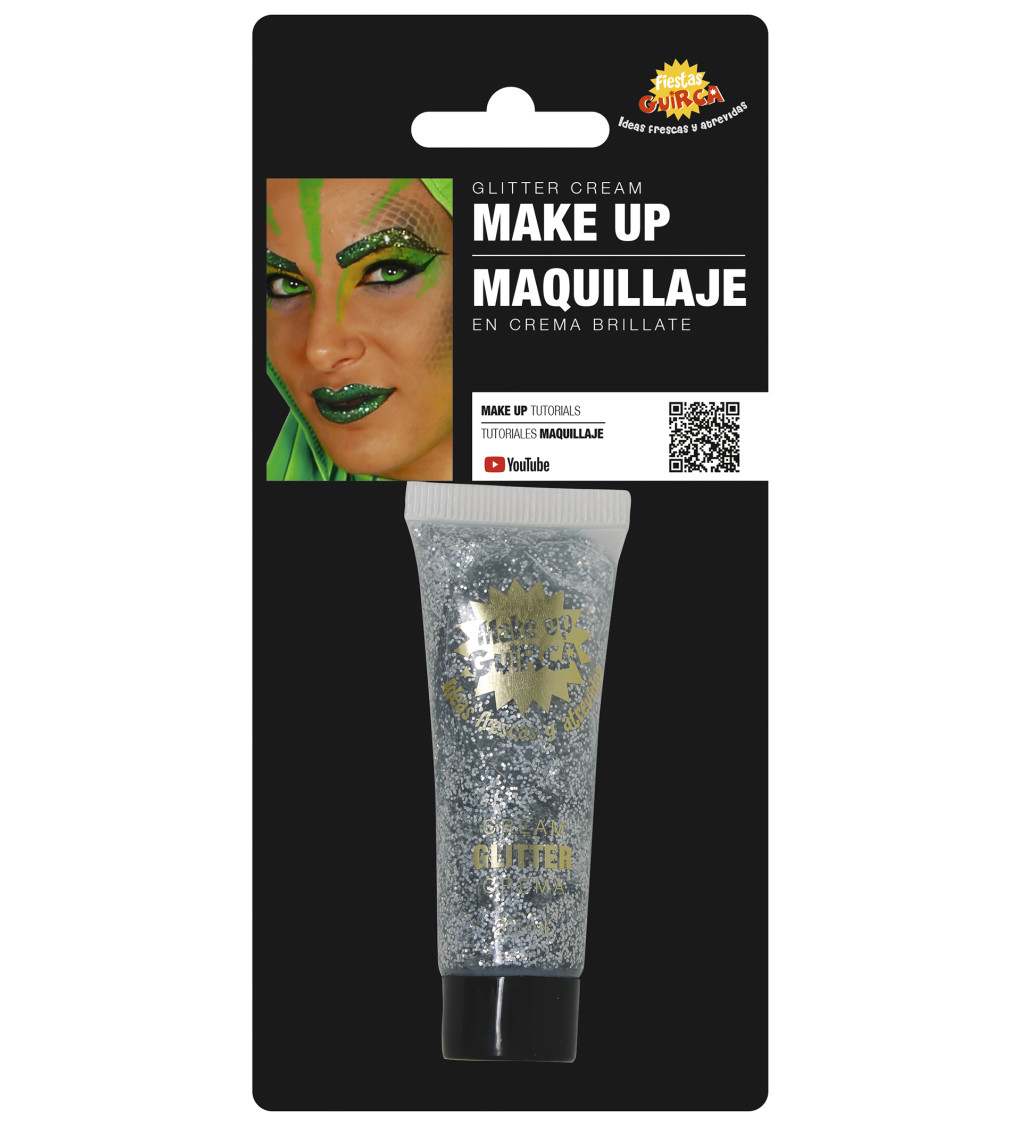 Trblietavý krémový make-up strieborný