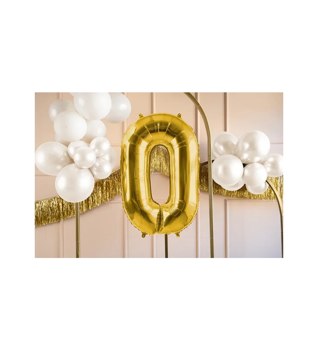 Fóliový balónik číslo 0 zlaté 72 cm