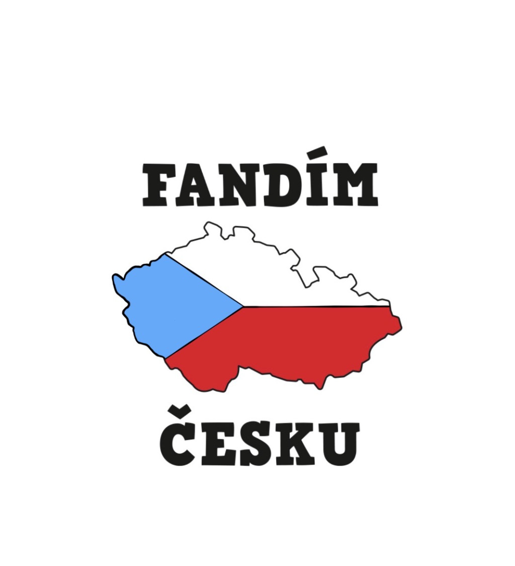 Pánske tričko biele - Fandím Česku