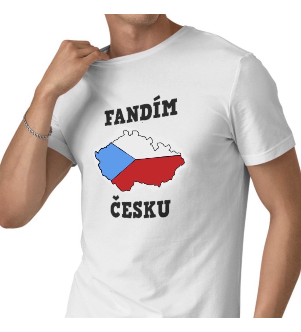 Pánske tričko biele - Fandím Česku