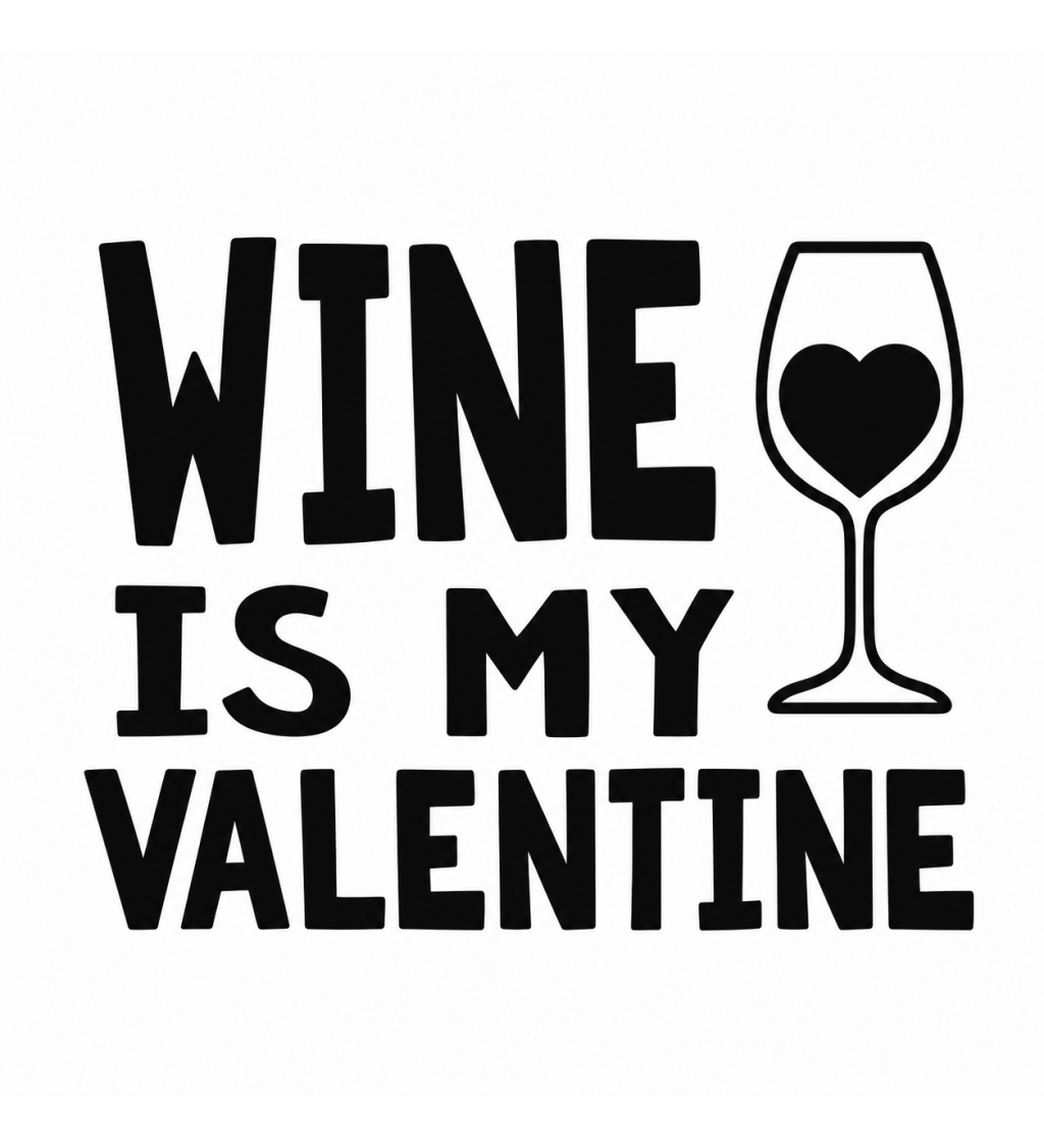 Dámske tričko biele - Víno je môj Valentín
