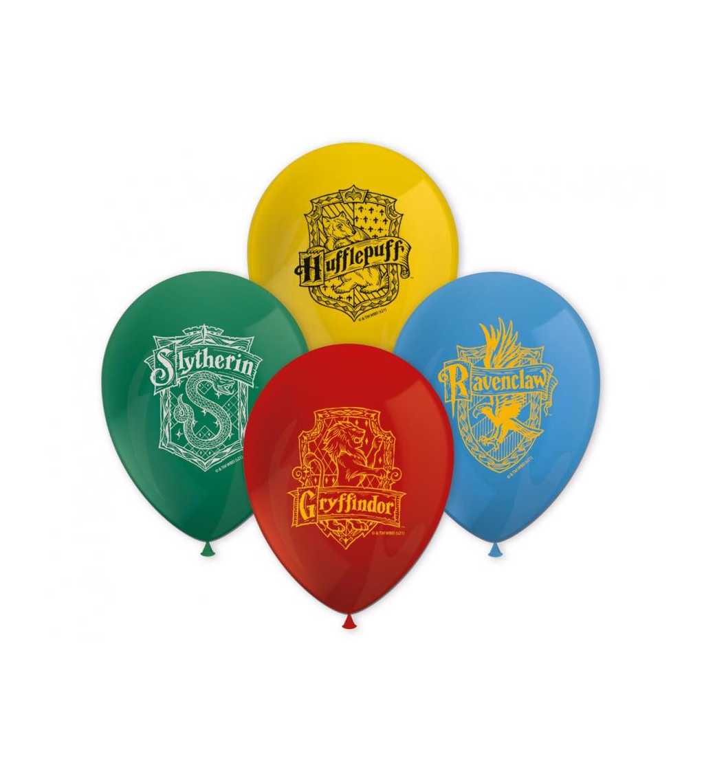 Súprava latexových balónikov Harry Potter Hogwarts Houses 8 ks 28 cm