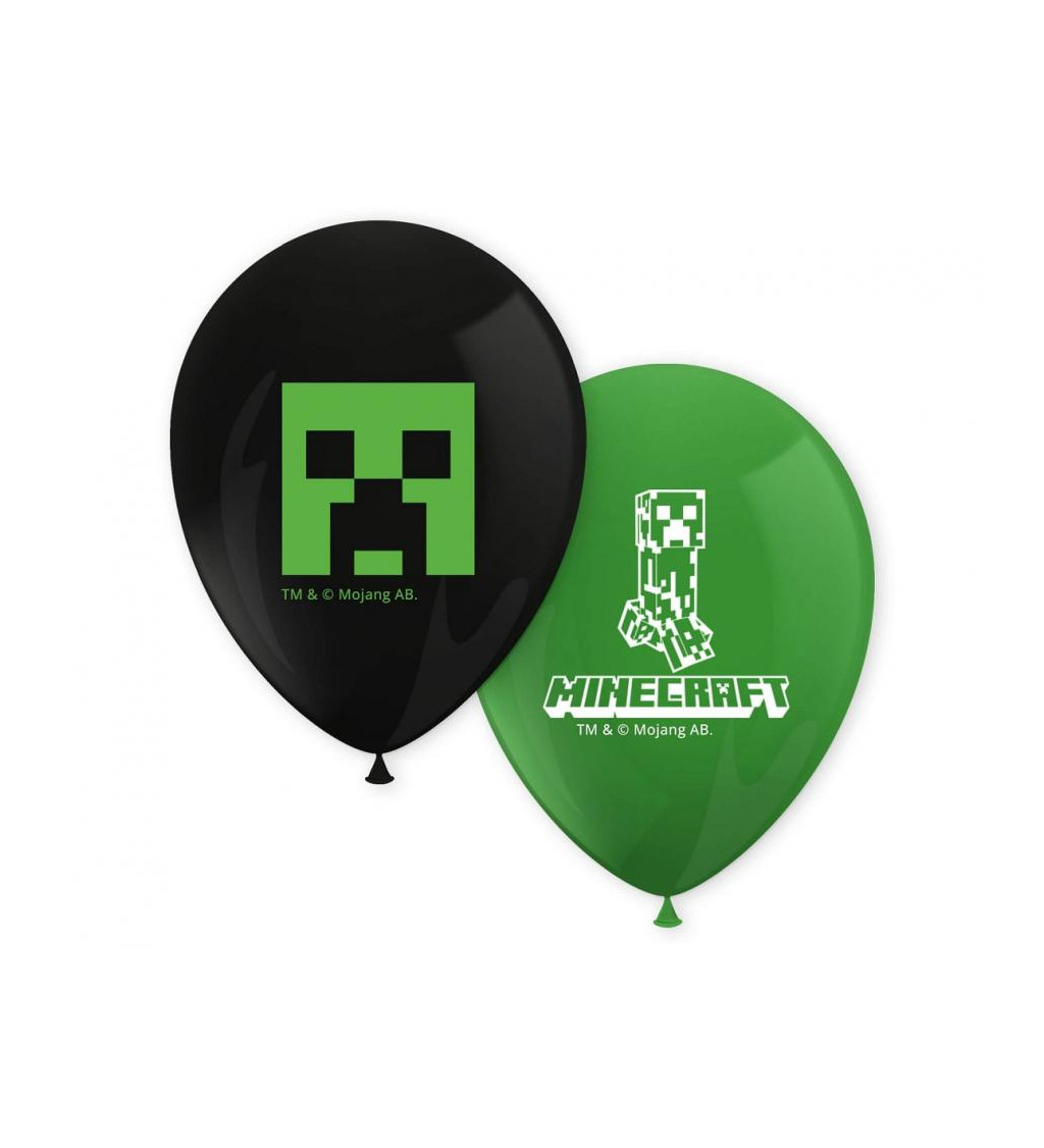 Súprava latexových balónikov Minecraft 8 ks 28 cm