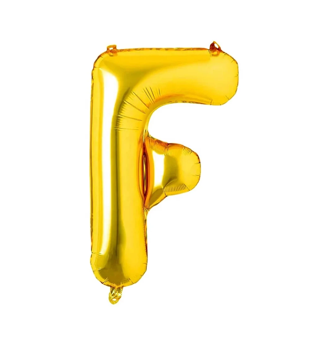 Fóliový balónik písmeno F zlaté 80 cm