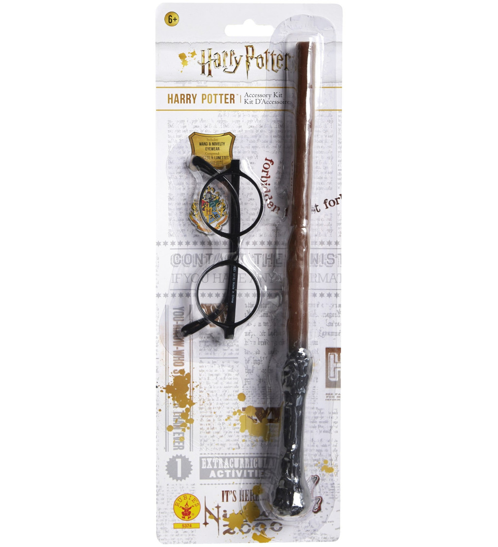 Sada Harry Potter - okuliare a palička