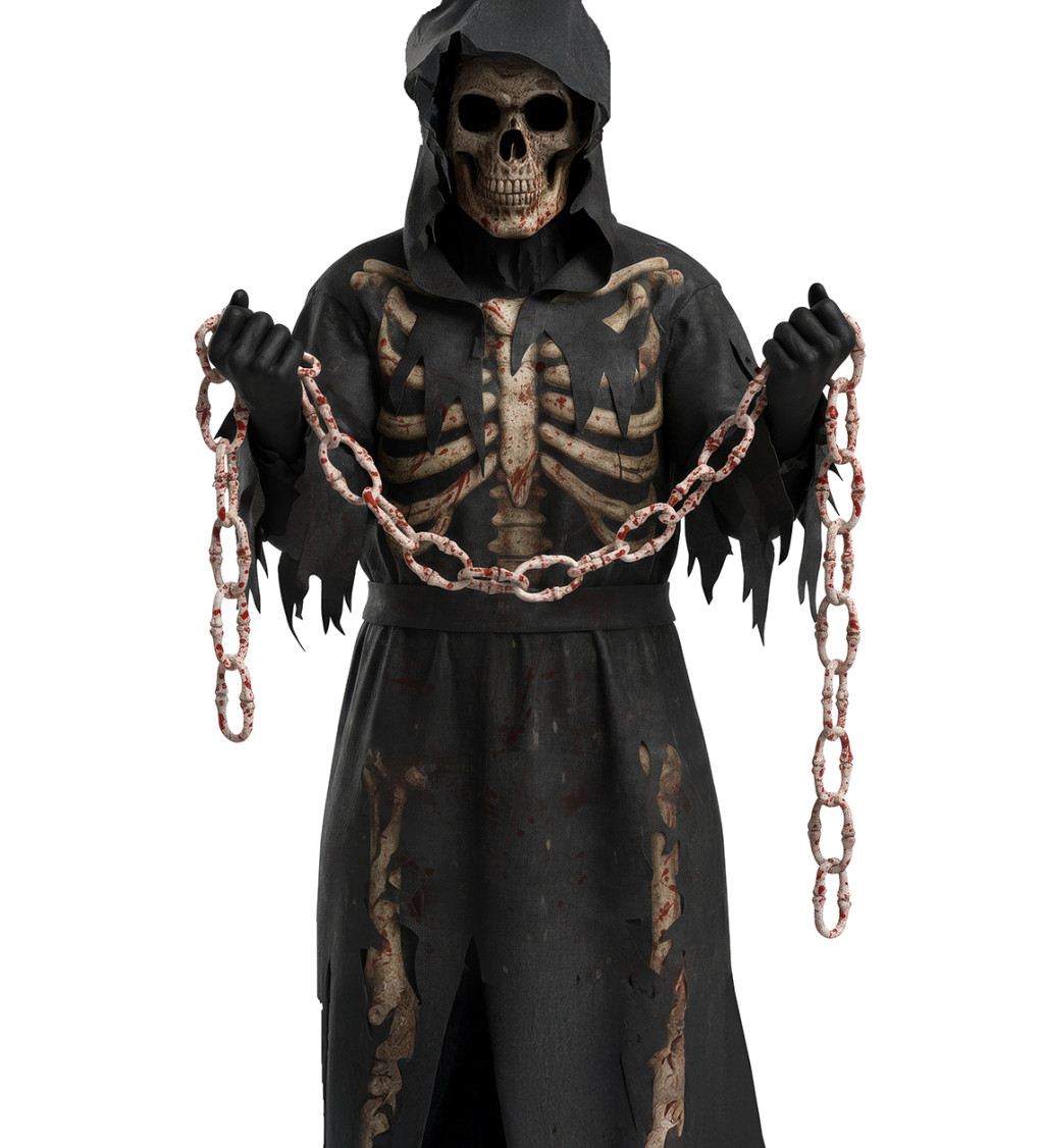 Reťaz zo zakrvavených kostí 80 cm