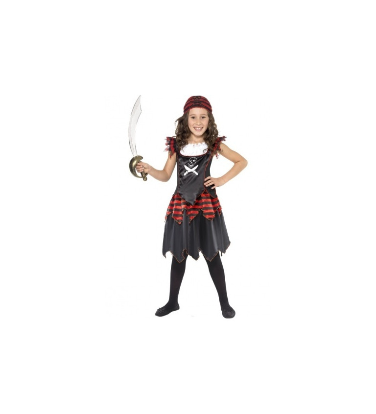 Detský kostým pre dievča - Pirátka čierna