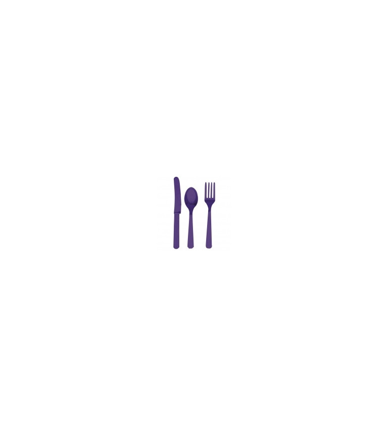 Príbor (lyžice, vidličky, nože) - fialový