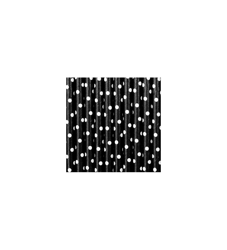 Slamky papierové s bodkami - čierne