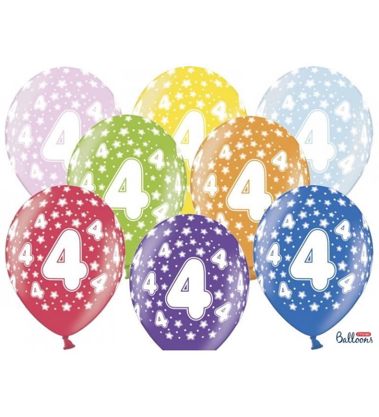 Metalický balón - Číslica "4"